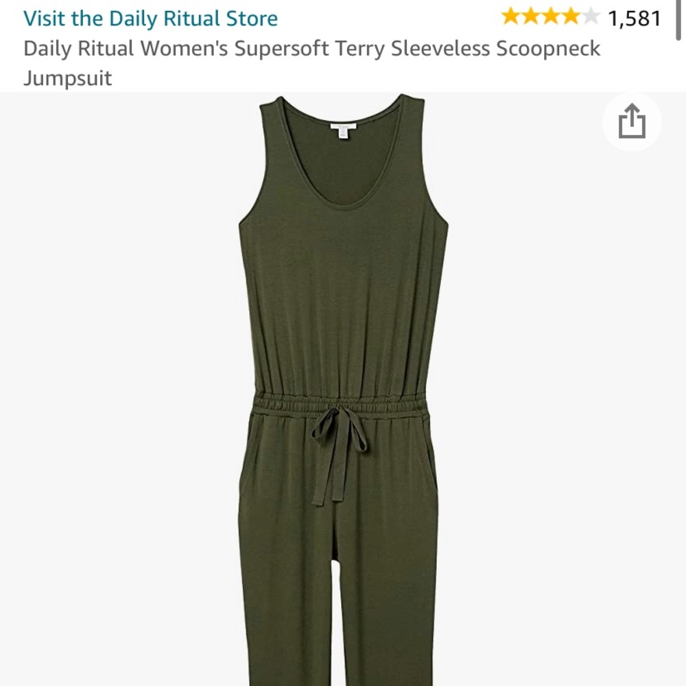 Daily/ritual terry jumpsuit, olive size L